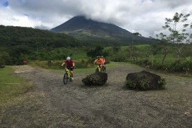 Biking volcano view